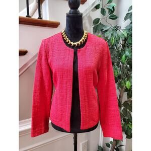 Alfani Women's Red 100% Cotton Long Sleeve Open Front Casual Jacket Size 12